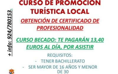 Curso becado, obtención del certificado de profesionalidad, en Promoción Turística Local