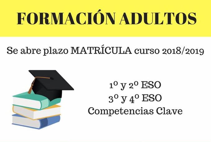 Abierto plazo matrícula en Formación de Adultos