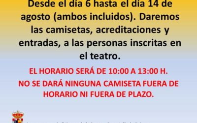 Entrega de camisetas, entradas,….