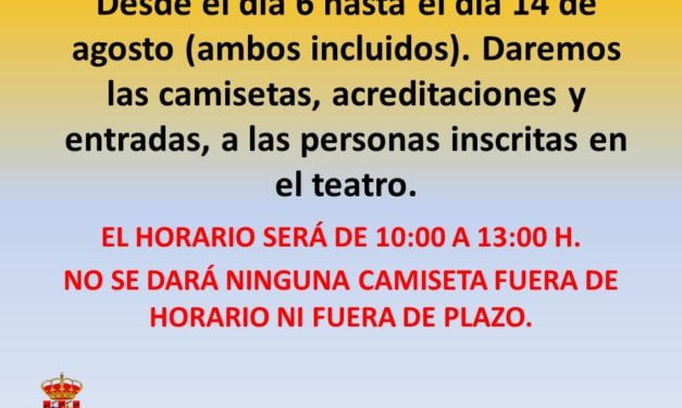 Entrega de camisetas, entradas,….