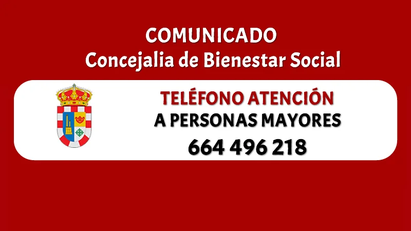 Se habilita un telefóno de la Concejalia de Bienestar Social para atención a personas mayores