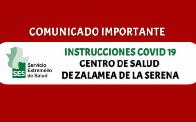 COMUNICADO Centro de Salud de Zalamea de la Serena