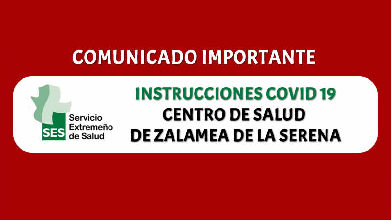 COMUNICADO Centro de Salud de Zalamea de la Serena