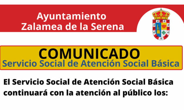 El Servicio Social de Atención Social Básica continuará con la atención al público los martes, miércoles y jueves, de 10 a 13 Horas