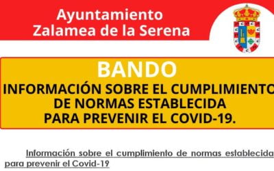 INFORMACIÓN SOBRE EL CUMPLIMIENTO DE NORMAS ESTABLECIDA PARA PREVENIR EL COVID-19.