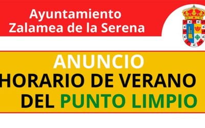 Horarios de Verano Punto Limpio Zalamea de la Serena