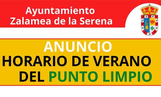 Horarios de Verano Punto Limpio Zalamea de la Serena