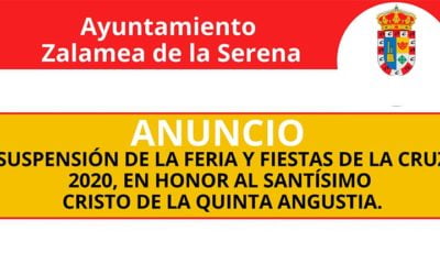 Suspensión de la Feria y Fiestas de la Cruz 2020, en Honor al Santísimo Cristo de la Quinta Angustia.