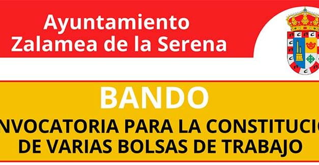 Convocatoria para la constitución de varias Bolsas de Trabajo.