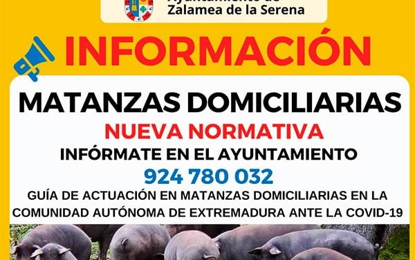 Importante información matanzas domiciliarias en Zalamea de la Serena.