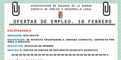 OFERTAS DE EMPLEO 16 de febrero 2021