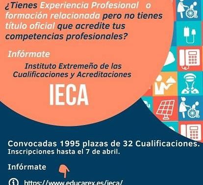 7 abril finaliza el plazo  para el reconocimiento y acreditación de las competencias profesionales de varias cualificaciones profesionales