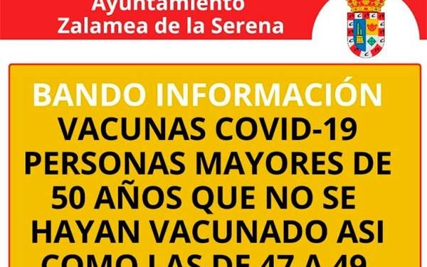 VACUNAS COVID-19 PERSONAS MAYORES DE 50 AÑOS QUE NO SE HAYAN VACUNADO ASÍ COMO LAS DE 47 A 49 AÑOS PUEDEN PEDIR CITA