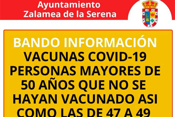 VACUNAS COVID-19 PERSONAS MAYORES DE 50 AÑOS QUE NO SE HAYAN VACUNADO ASÍ COMO LAS DE 47 A 49 AÑOS PUEDEN PEDIR CITA