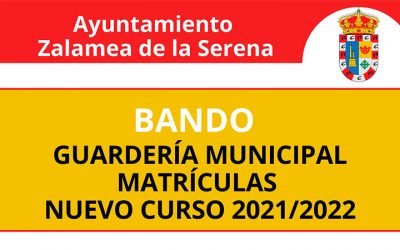 BANDO: Guarderia Municipal matriculas nuevo curso 2021/2022