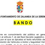 BANDO: Corte del tráfico de vehículos con<br>motivo de la celebración de las Procesiones de Semana Santa en Zalamea de la Serena