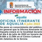 ANUNCIO Oficina Itinerante de Aqualia el dia 6 de julio 2022