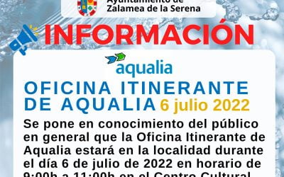 ANUNCIO Oficina Itinerante de Aqualia el dia 6 de julio 2022