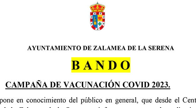 BANDO CAMPAÑA DE VACUNACIÓN COVID 2023