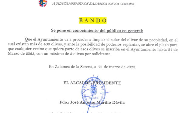 Bando Entrega de olivos