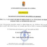 BANDO Renovación DNI días 15 y 16 de Junio de 2023 en Zalamea de la Serena.