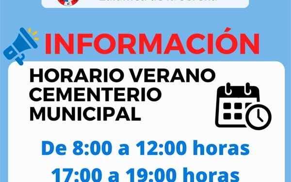 Horario Verano Cementerio Municipal Zalamea de la Serena