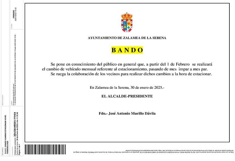BANDO CAMBIO ESTACIONAMIENTO VEHÍCULOS FEBRERO 2025