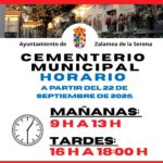 Horario del Cementerio Municipal a partir del 22 de septiembre de 2025