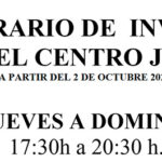 Horario de invierno del Centro Joven