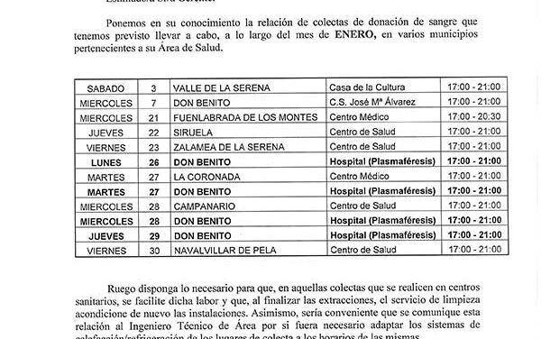 Donación de Sangre – Enero