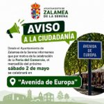 AVISO El mercadillo se traslada a la Avenida de Europa por la Feria del Comercio el sábado 2 de mayo 2026