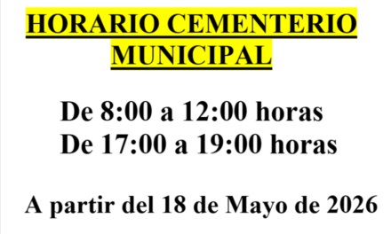 Horario de Verano del Cementerio Municipal