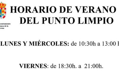 Aviso – Horario de Verano del Punto Limpio