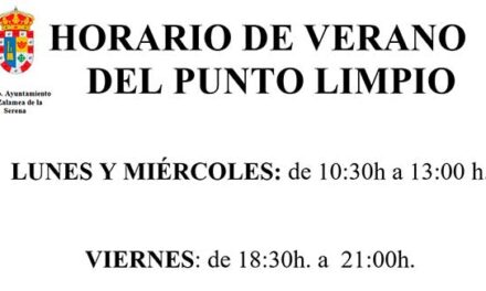 Aviso – Horario de Verano del Punto Limpio