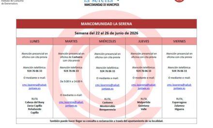 Planning de atención al consumidor para la semana del 22 al 26 de junio de 2026.