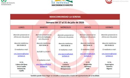 REMISIÓN PLANNING Semana del 27 al 31 de julio de 2026 MANCOMUNIDAD LA SERENA