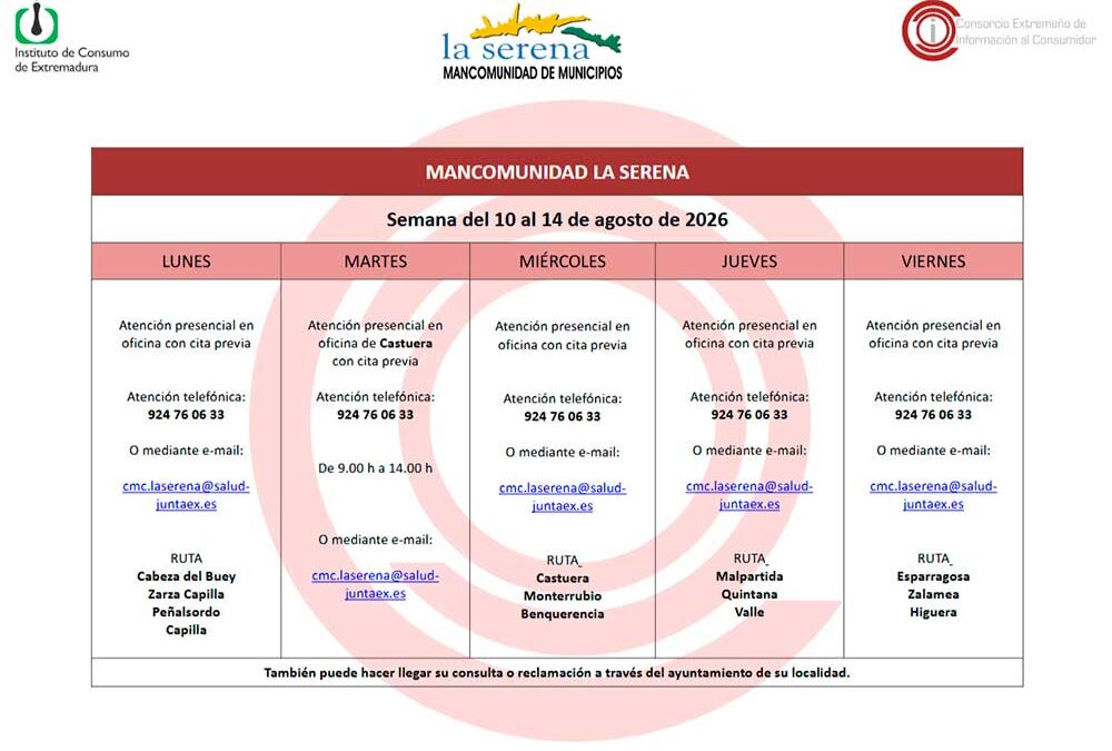 REMISIÓN PLANNINGS SEMANAS DEL 10 AL 28 DE AGOSTO DE 2026 MANCOMUNIDAD LA SERENA