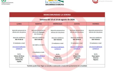 REMISIÓN PLANNINGS SEMANAS DEL 10 AL 28 DE AGOSTO DE 2026 MANCOMUNIDAD LA SERENA