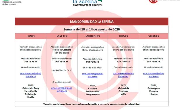 REMISIÓN PLANNINGS SEMANAS DEL 10 AL 28 DE AGOSTO DE 2026 MANCOMUNIDAD LA SERENA