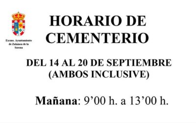 HORARIO DE CEMENTERIO ZALAMEA DE LA SERENA