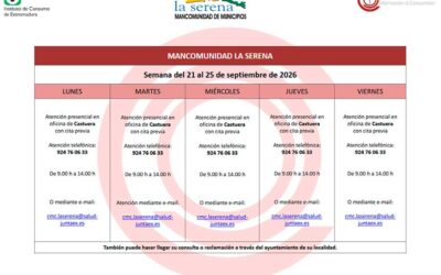 REMISIÓN PLANNING Semana del 21 al 25 de SEPTIEMBRE de 2026 MANCOMUNIDAD LA SERENA