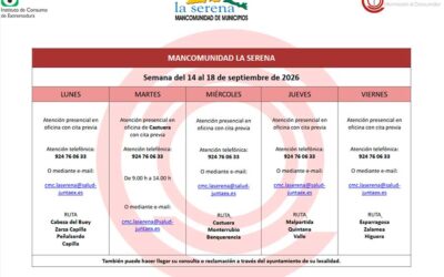 REMISIÓN PLANNING Semana del 14 al 18 de SEPTIEMBRE de 2026 MANCOMUNIDAD LA SERENA
