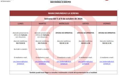 CENTRO MANCOMUNADO DE CONSUMO. LA SERENA. HORARIO MENSUAL DE ATENCIÓN AL PÚBLICO