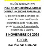 CONVOCATORIA PÚBLICA SESIÓN INFORMATIVA:PLAN DE ACTUACIÓN MUNICIPAL CONTRA INCENDIOS FORESTALES